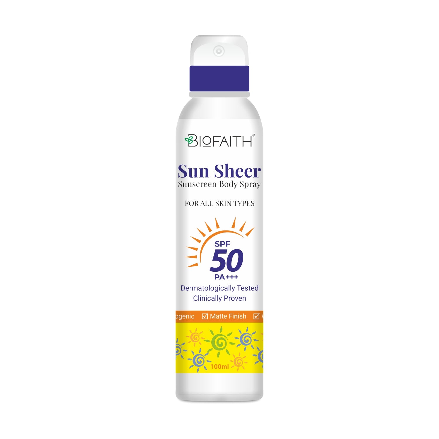 Sunsheer SPF 50 Sunscreen Body Spray Lightweight Non Greasy