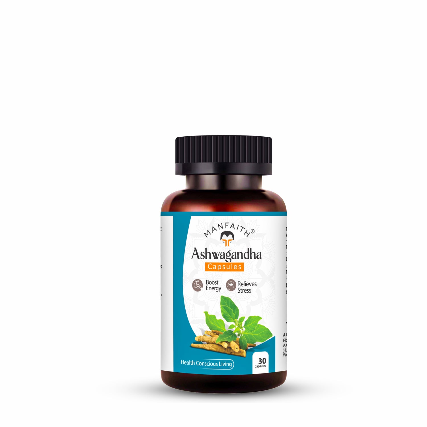 Ashwagandha Supplement Capsules 500mg - Boost Energy & Relieves Stress | 30 Capsules
