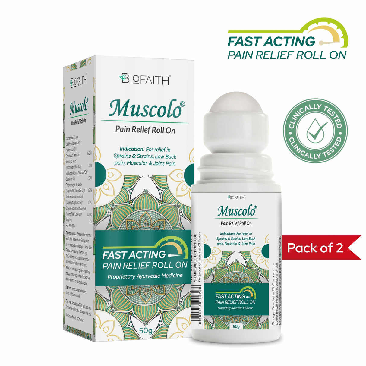 Muscolo Roll On – 50gm | Pack of 2