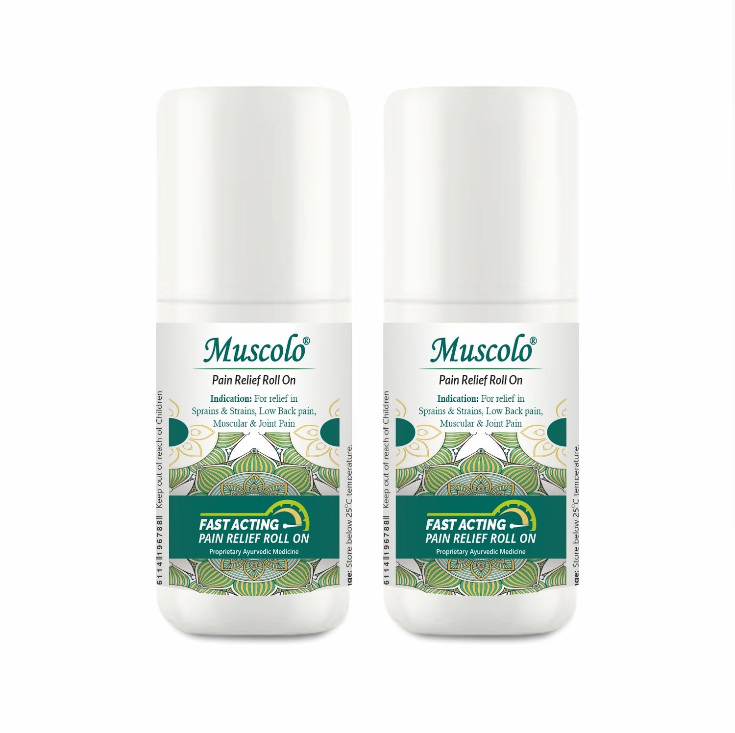 Muscolo Roll On - Fast Acting Pain Relief Roll On | Pack of 2 | 50G