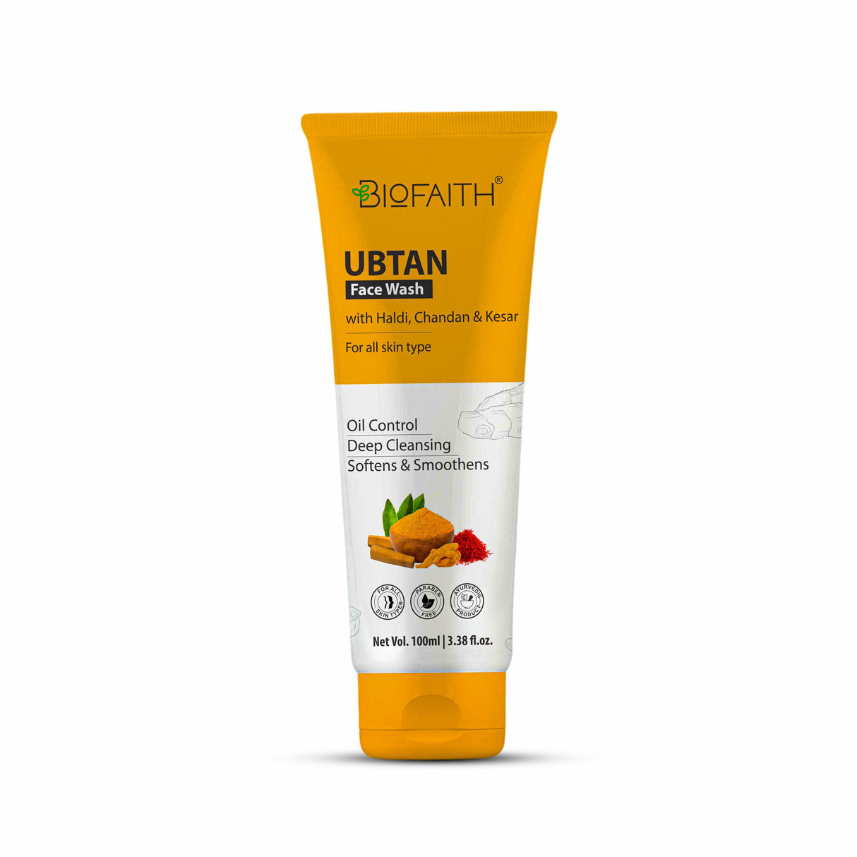 2-IN- 1 Ubtan Face Wash & Scrub | Deep Cleanses Exfoliates and polishes skin| With Natural Haldi, Chandan & Kesar | 100ml