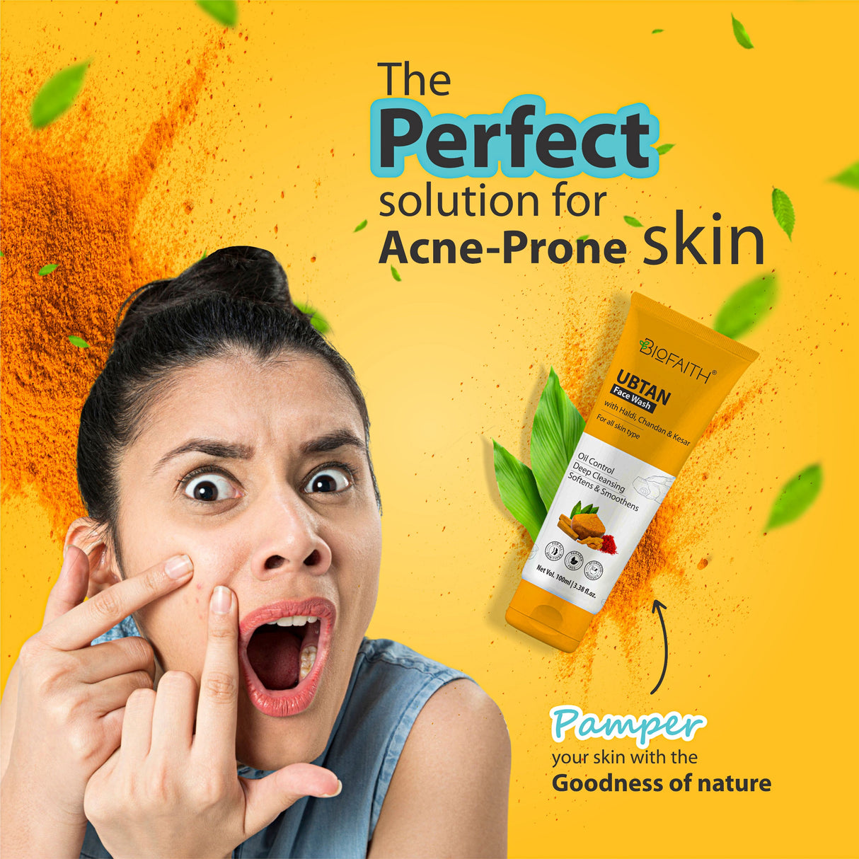 2-IN- 1 Ubtan Face Wash & Scrub | Deep Cleanses Exfoliates and polishes skin| With Natural Haldi, Chandan & Kesar | 100ml