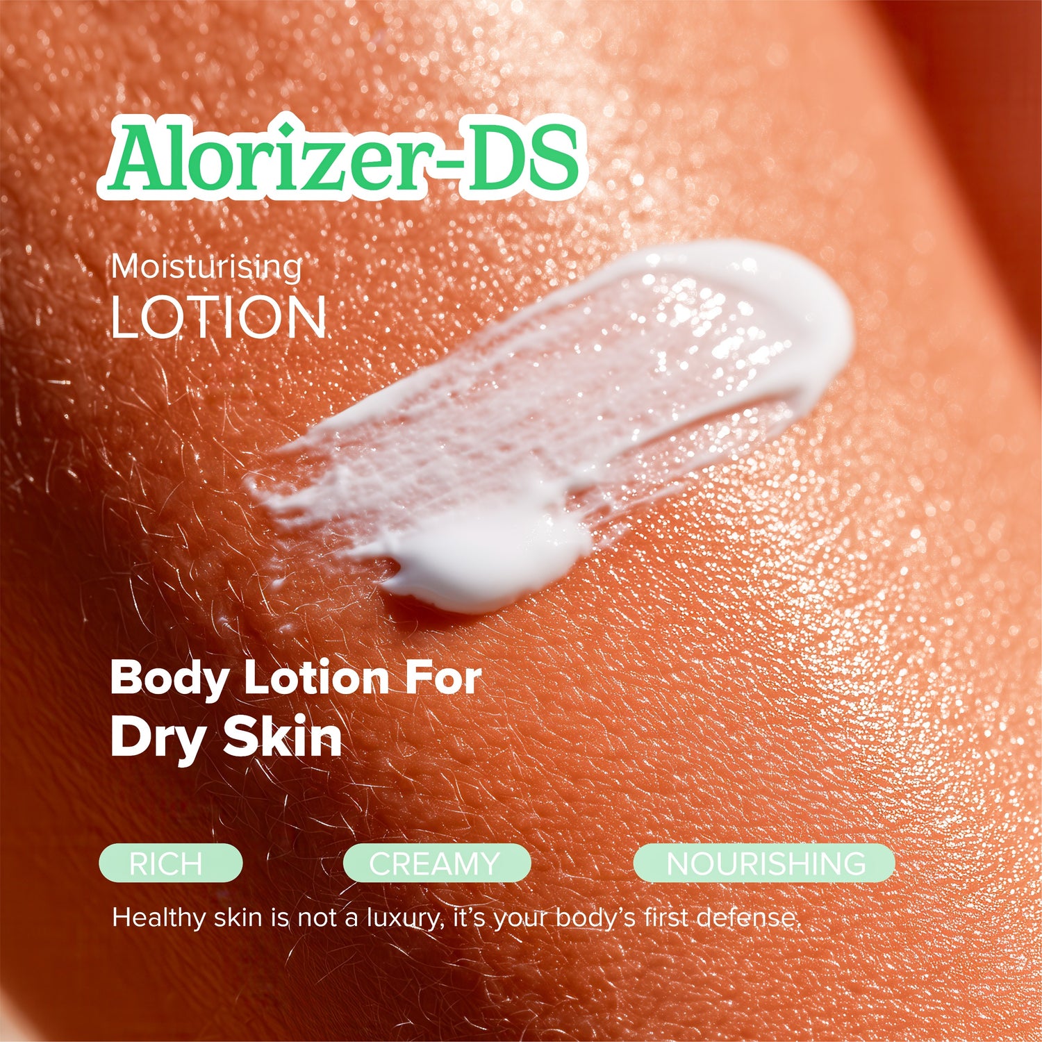 Alorizer DS Moisturising Lotion for Dry Skin | Enriched with Vitamin E, Jojoba Oil, Sunflower Oil, Aloe Vera & Arachis Oil | Daily Hydration & Skin Softening | 100g