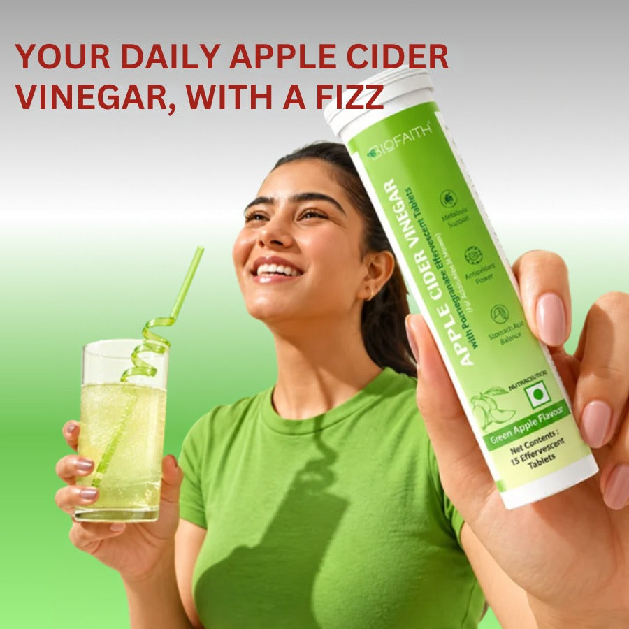 Biofaith Apple Cider Vinegar effervescent tablets lifestyle image