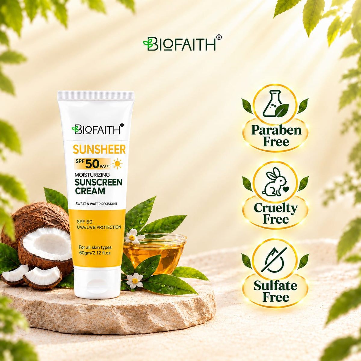 Sunsheer Sunscreen Cream SPF 50 - 60g