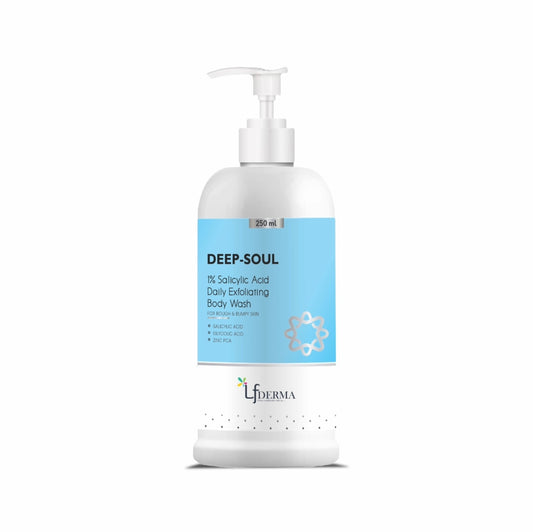 Deep-Soul - 1% Salicylic Acid Daily Exfoliating Body Wash with Salicylic Acid - 250ml | Helps to Prevent Body Acne & Cleanse Skin