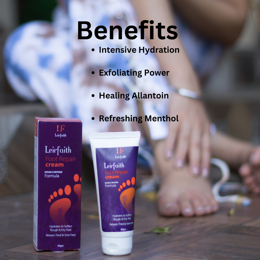 Foot Repair Cream Double Defence Formula | Hydrates to Soften Rough & Dry Feet | Relaxes Tired & Sore Feet | 60Gm