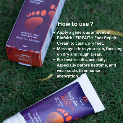 Foot Repair Cream Double Defence Formula | Hydrates to Soften Rough & Dry Feet | Relaxes Tired & Sore Feet | 60Gm