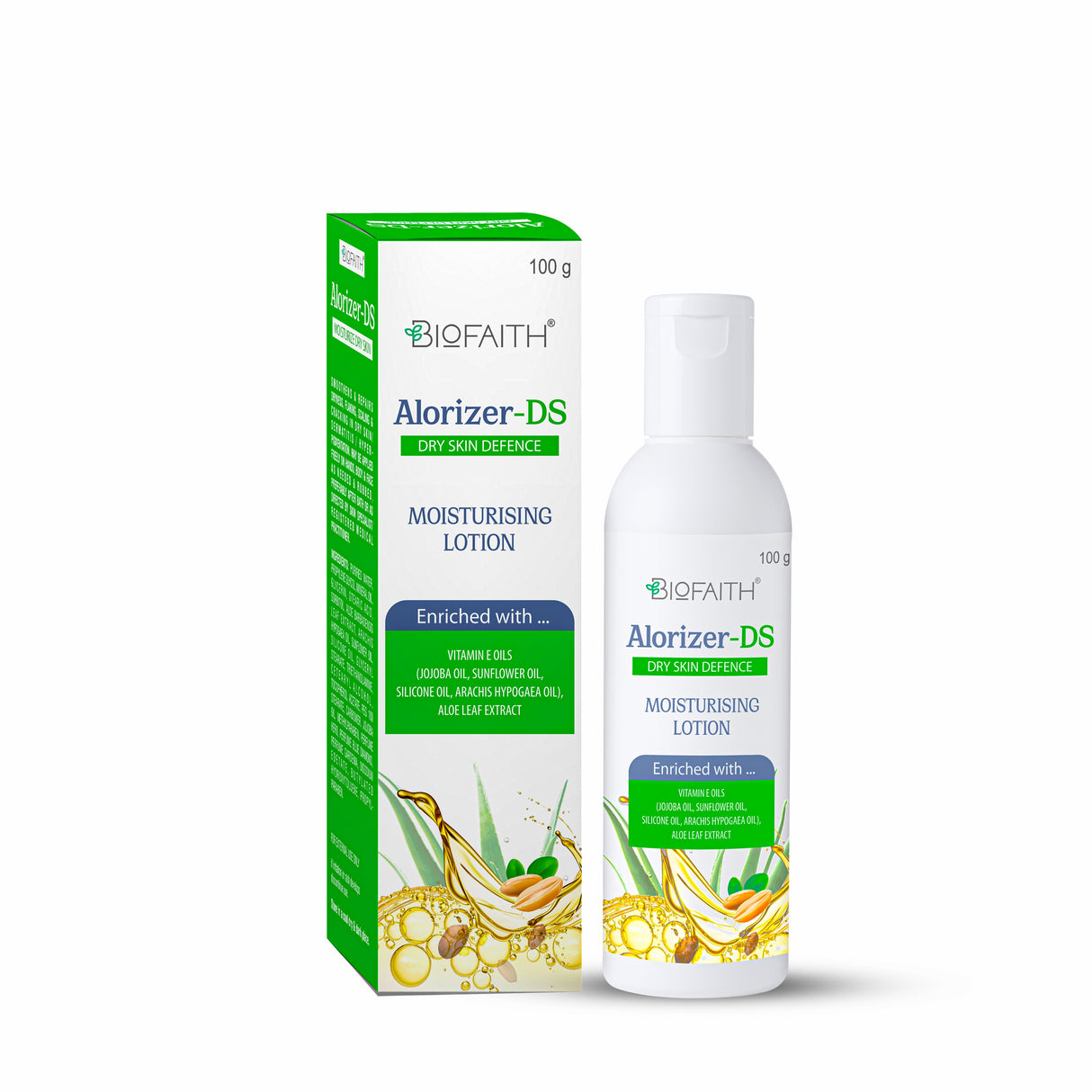 Alorizer-DS Lotion hydrates, repairs, and softens skin with Vitamin E, nourishing oils, and Aloe Leaf Extract | 100g
