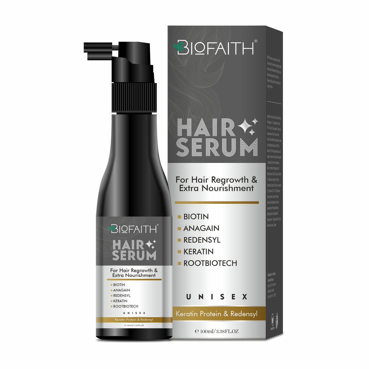 Biofaith Hair Serum With Anagain, Keratin Protein & Redensyl | 100 ML