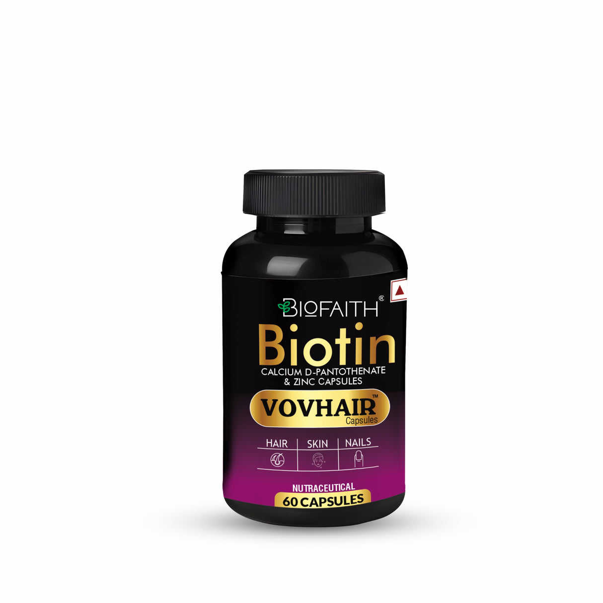 Biotin Calcium D-Pantothenate and Zinc Capsule |  Nutrition for Luscious Hair, Strong Nails and Radiant Skin | 60 Capsules