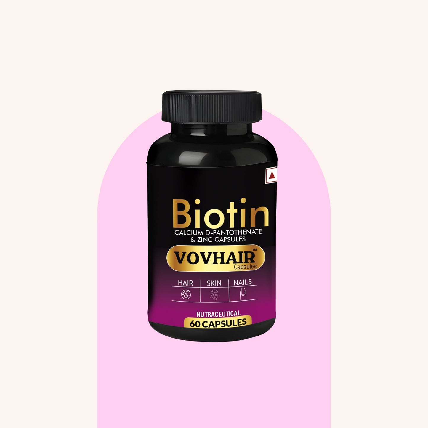 Biotin Calcium D-Pantothenate and Zinc Capsule |  Nutrition for Luscious Hair, Strong Nails and Radiant Skin | 60 Capsules