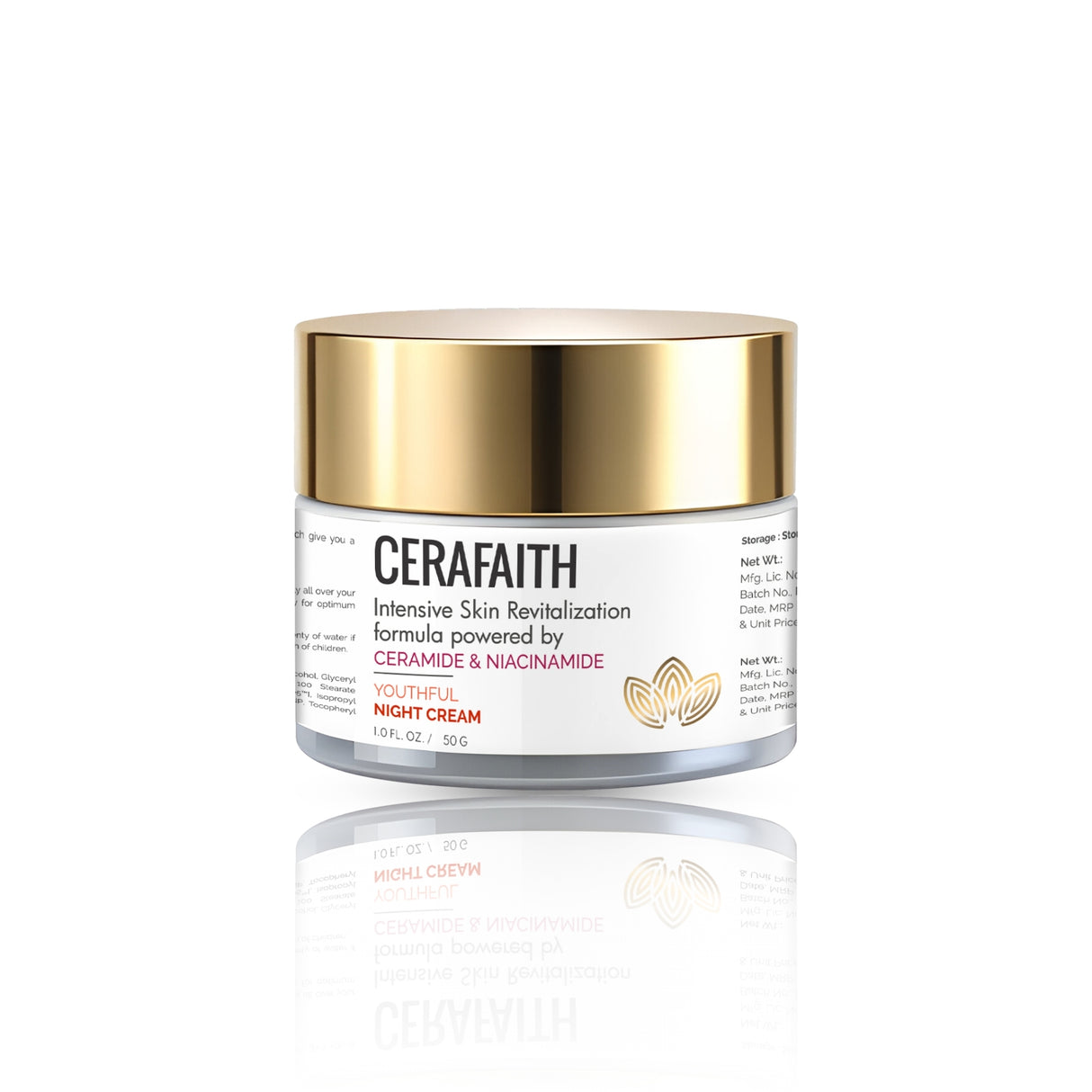 Cerafaith Night Cream | Enriched with Ceramide and Niacinamide | Long- Lasting Moisture | Reducing Dark Spots