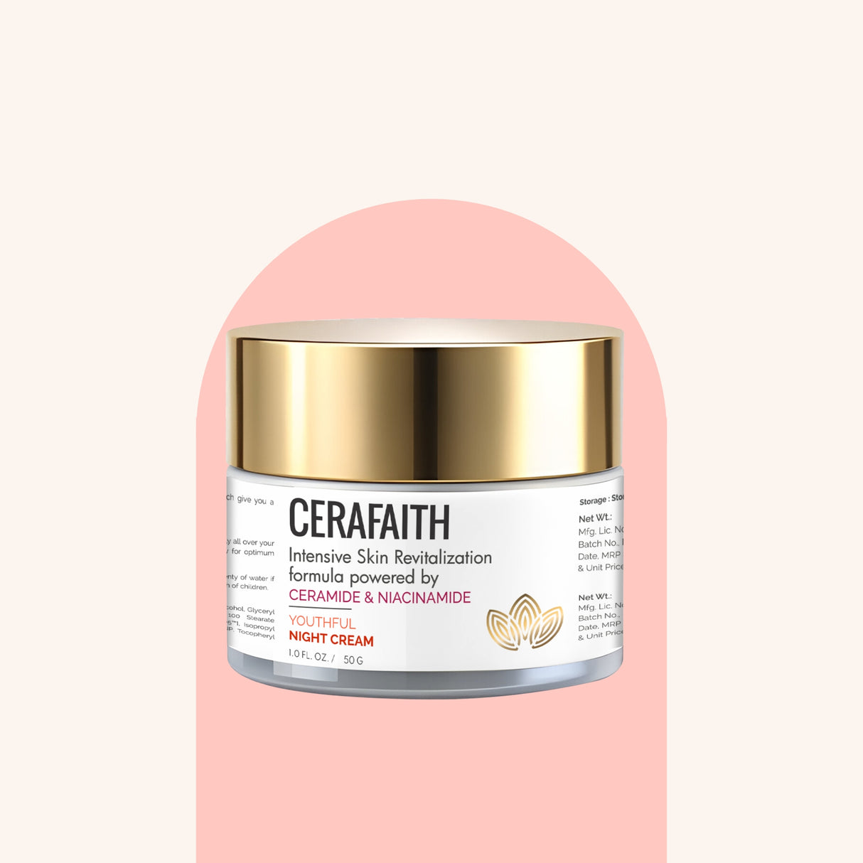 Cerafaith Night Cream | Enriched with Ceramide and Niacinamide | Long- Lasting Moisture | Reducing Dark Spots