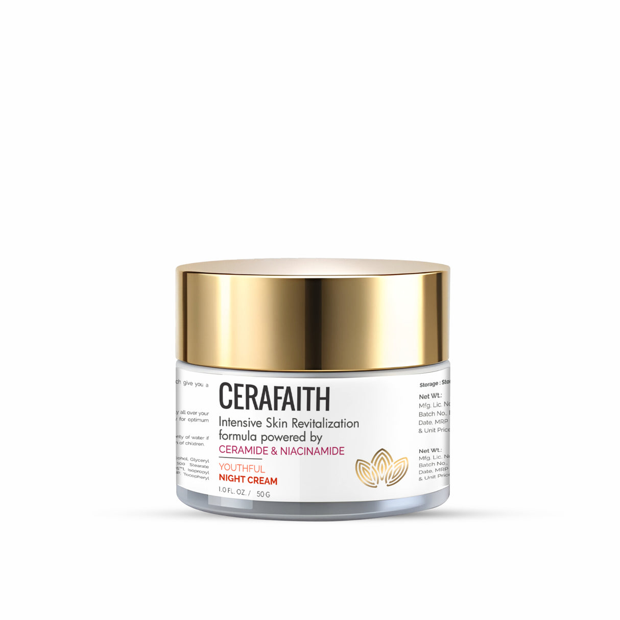Cerafaith Night Cream | Enriched with Ceramide and Niacinamide | Long- Lasting Moisture | Reducing Dark Spots