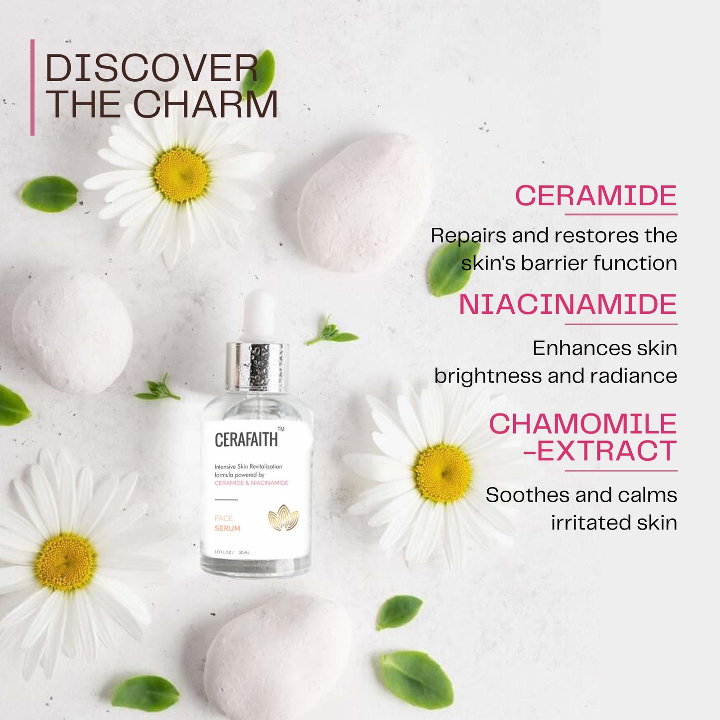 Cerafaith Face Serum | Intensive Skin Revitalization Formula Powered By Ceramide & Niacinamide | 30 ml