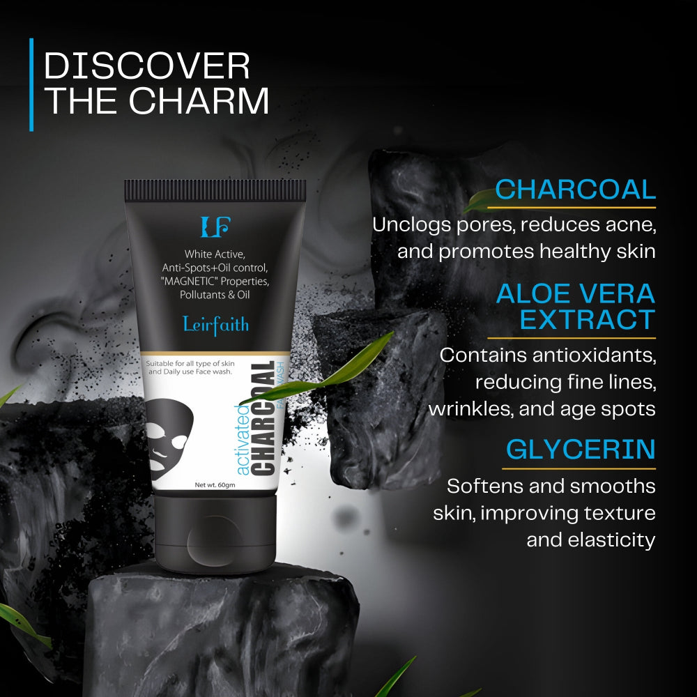 Charcoal, Aloe Vera Extract & Glycerin Face Wash