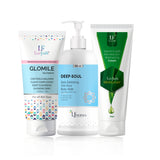 Combo - complete skin care, focusing on brightening, exfoliation, and hydration.