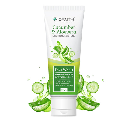 Cucumber & Aloevera Skin Soother Face Wash | Get Irritation Free, Soft * Glowing Skin (70ML)