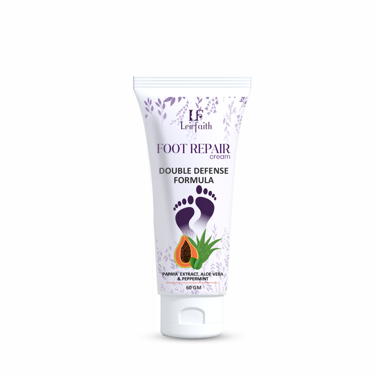 Foot Repair Cream Double Defence Formula | Hydrates to Soften Rough & Dry Feet With Papaya Extract, Aloevera & Peppermint | 60Gm