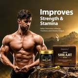 Shudh Shilajit Resin - NLT 68% Fulvic Acid with Free Brass Spoon | Improves strength, power & stamina | 100% Pure Natural | 20g