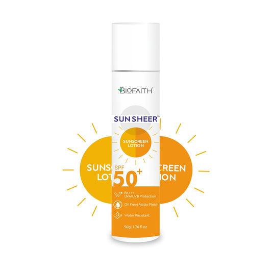 Biofaith Sunsheer - Best Sunscreen Lotion For All Skin Types SPF-50 (50G)