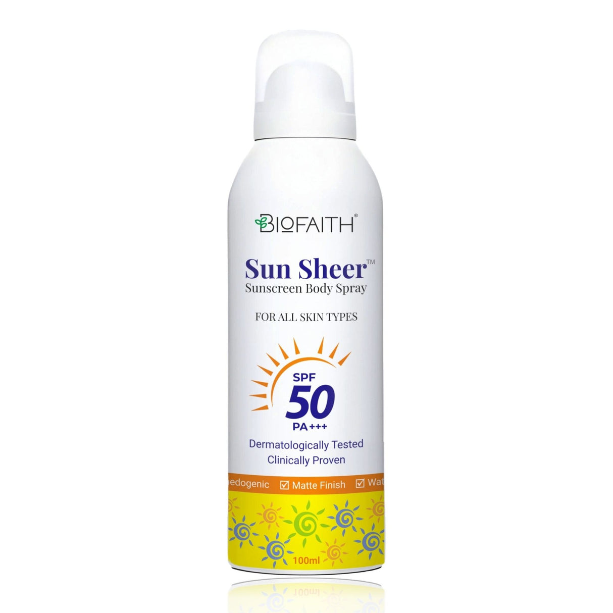 Sunsheer SPF 50+++ Sunscreen Body Spray - Fast Absorbing, Non-Greasy, and Water Resistant (100ml)