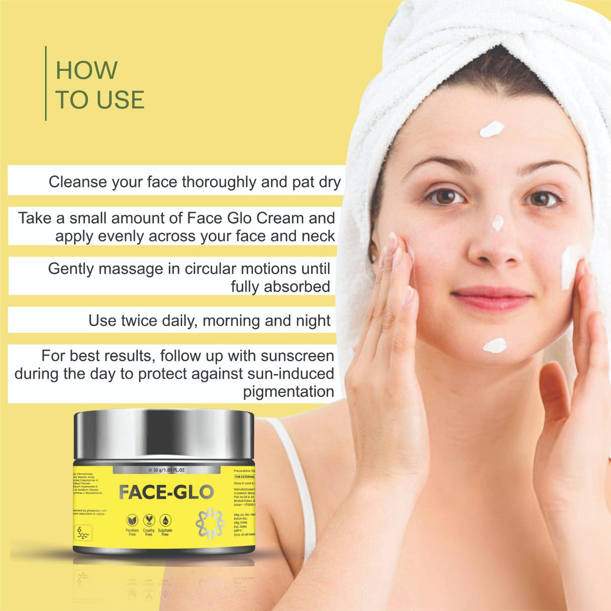 FACE-GLO Skin Lightning Cream | Reduction In Dark Spots | - 30 g