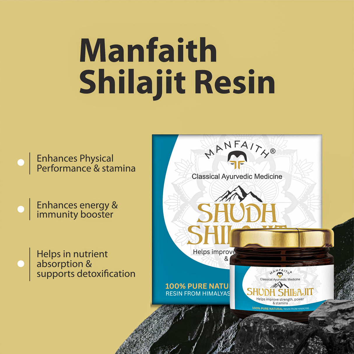 Shudh Shilajit- Helps to improve strength, power & stamina | 100% Pure Natural | 20g