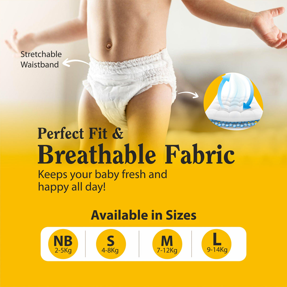 Dreamease Baby Diapers - New Anti-Rash Formula | NB-Size | 44 Pants | Ultra-Soft & Leak-Proof Protection