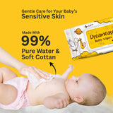 Dreamease Baby Wipes- Extra Thick & Extra Moist For Your Baby's Skin | Helps Wipe Away Germs | 72 N