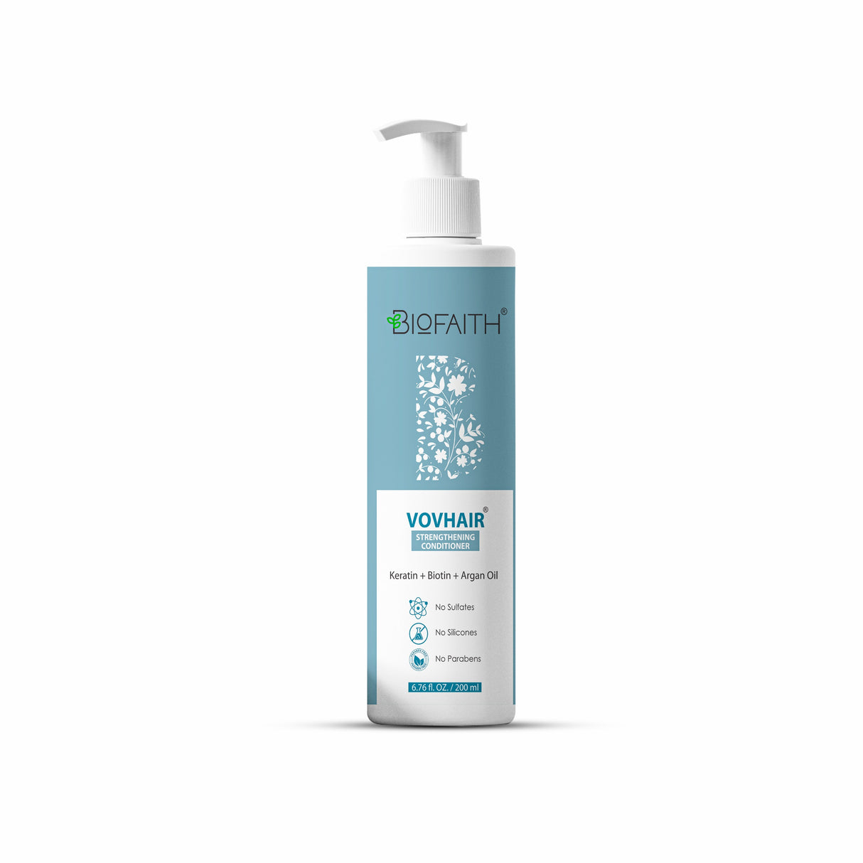 Vovhair Conditioner with Keratin, Biotin & Argan Oil – Intense Moisture, Frizz Control & Smooth Hair – For All Hair Types – 200ml