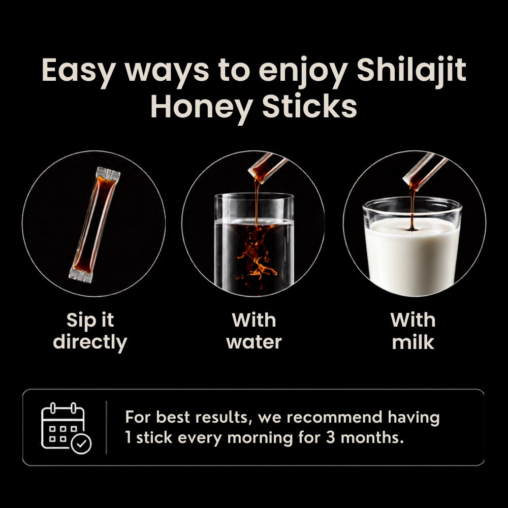 100% Pure Shudh Shilajit Honey Sticks | Boost Energy, Strength & Performance