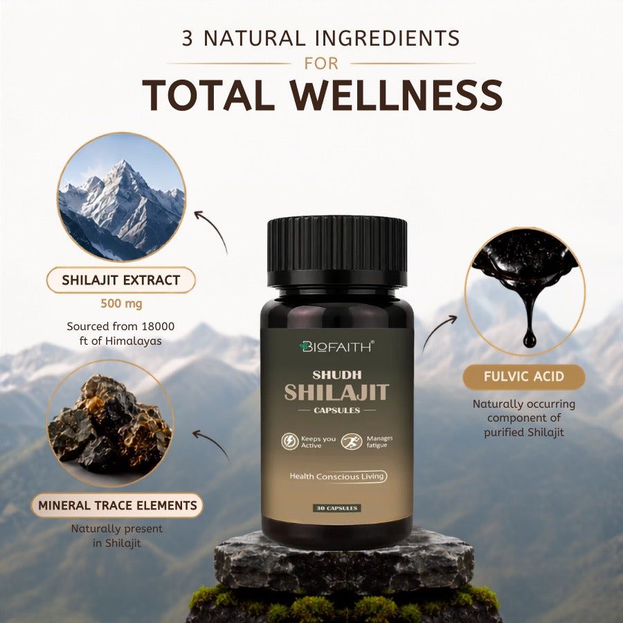Pure Himalayan Shilajit 500mg | Supports Energy, Stamina & Vitality | 30 Capsules