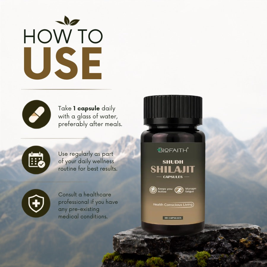 Pure Himalayan Shilajit 500mg | Supports Energy, Stamina & Vitality | 30 Capsules