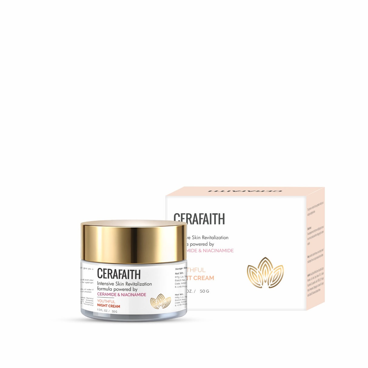 Cerafaith Night Cream | Enriched with Ceramide and Niacinamide | Long- Lasting Moisture | Reducing Dark Spots
