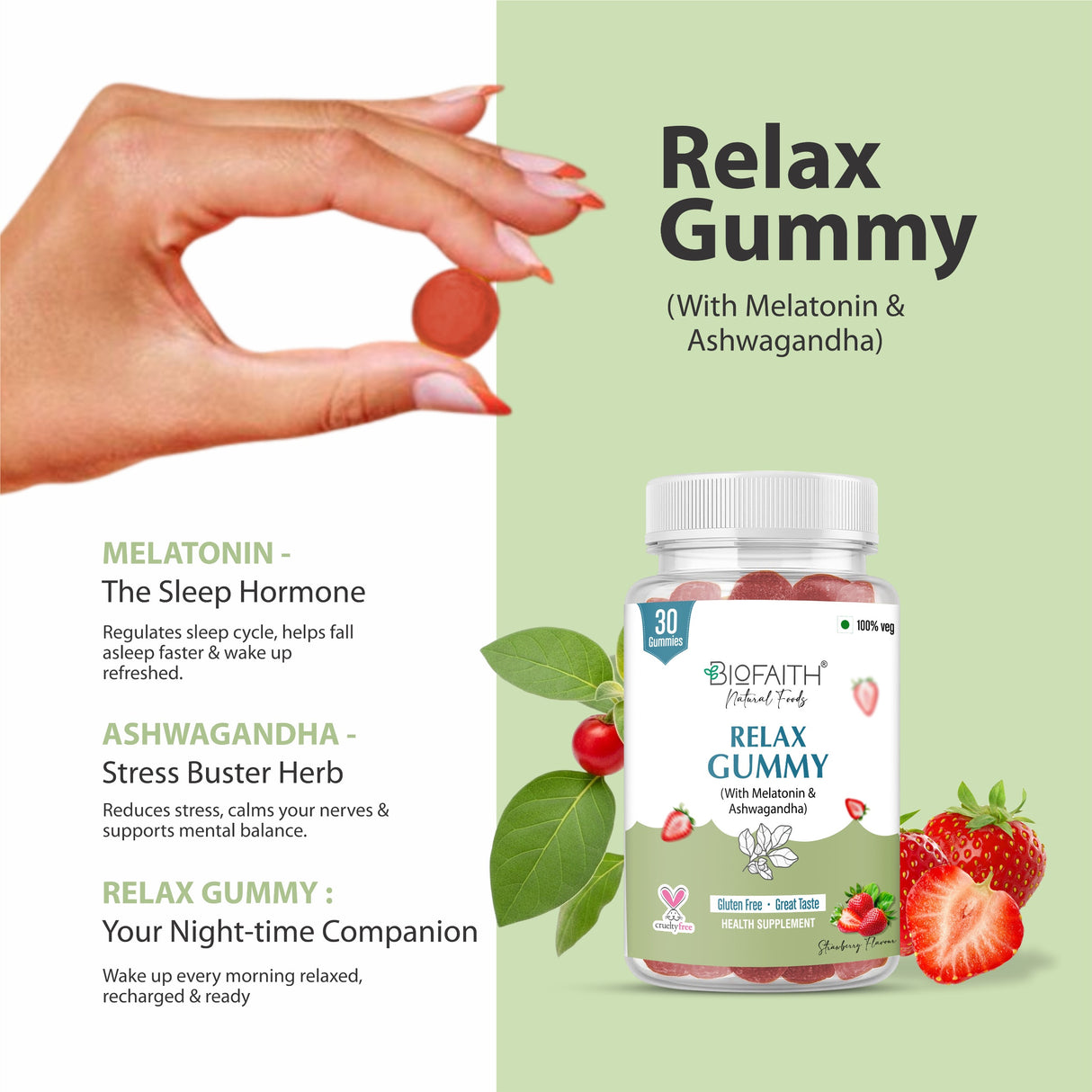 Relax Gummy - With Melatonin and Ashwagandha | 30 Gummies