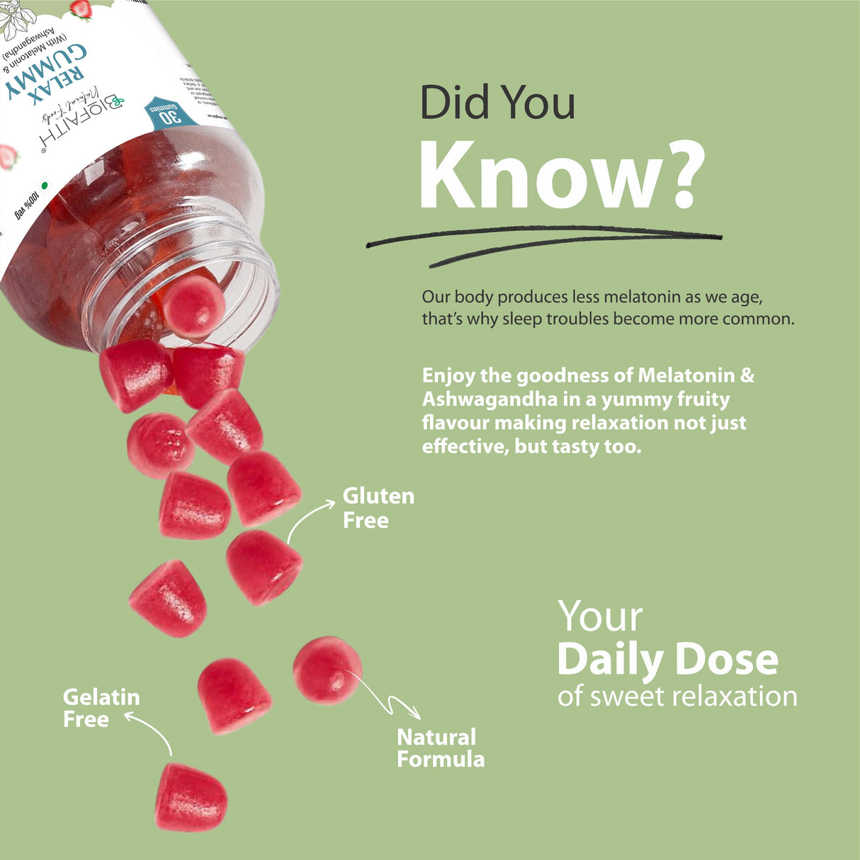 Relax Gummy - With Melatonin and Ashwagandha | 30 Gummies