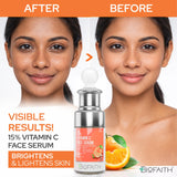 Biofaith 15% Vitamin C Face Serum with Mushroom Extract, Hyaluronic Acid & Niacinamide | 30ml