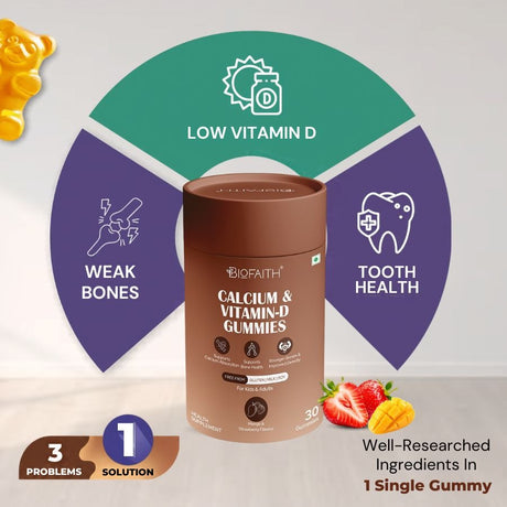 Calcium & Vitamin-D Gummies – 30 Gummies