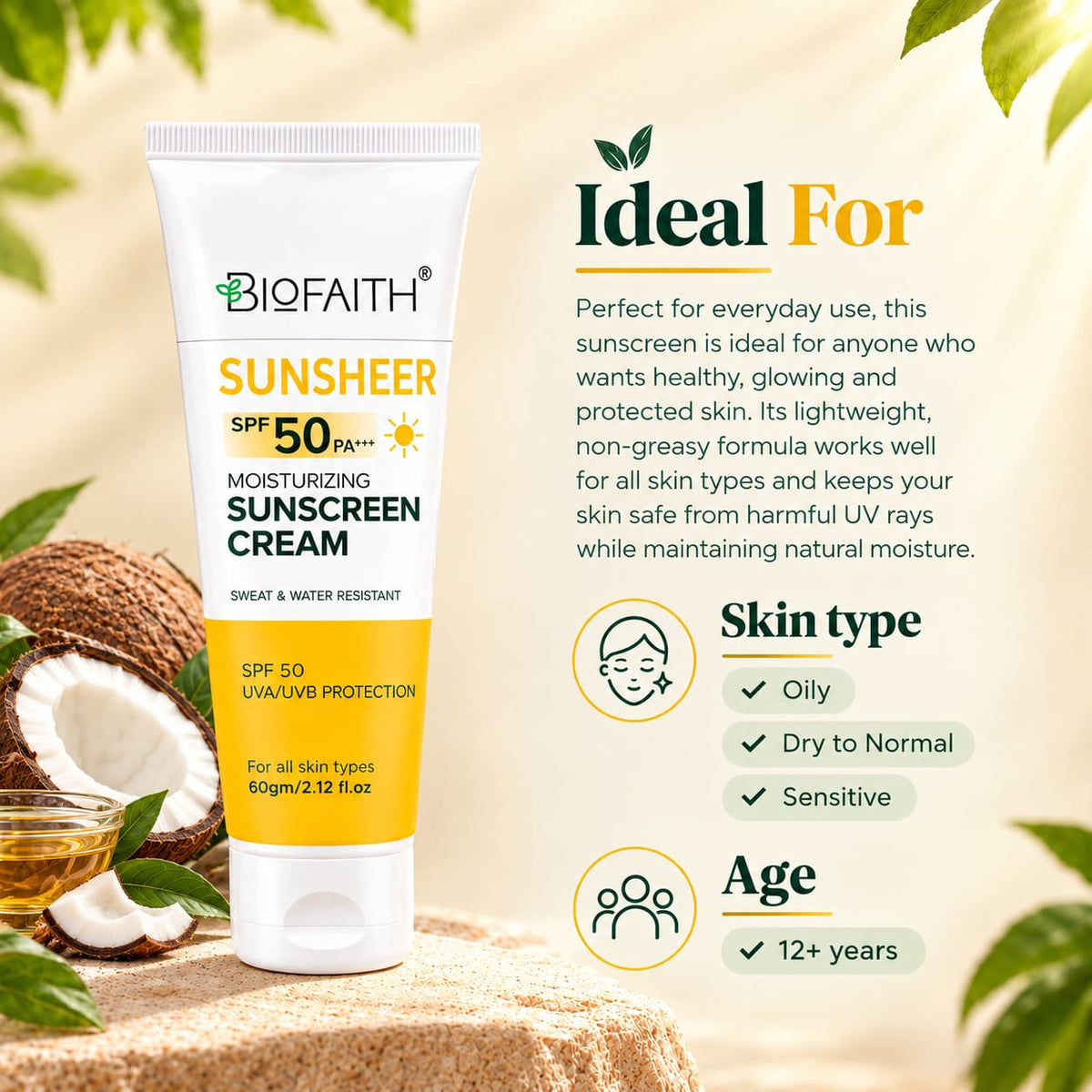 Sunsheer Sunscreen Cream SPF 50 - 60g