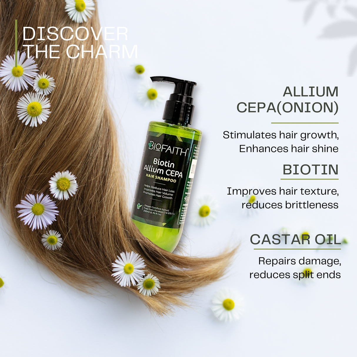 Biotin Allium-CEPA Hair Shampoo | Helps Reduce, Hair loss, Improves Hair Volume, Promotes Hair Growth | 200 ml