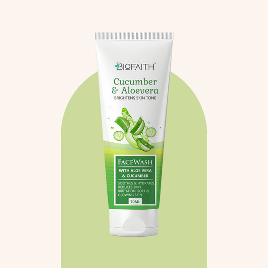 Cucumber & Aloevera Skin Soother Face Wash | Get Irritation Free, Soft * Glowing Skin (70ML)