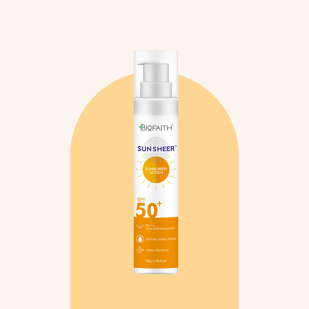 Biofaith Sunsheer - Best Sunscreen Lotion For All Skin Types SPF-50 (50G)